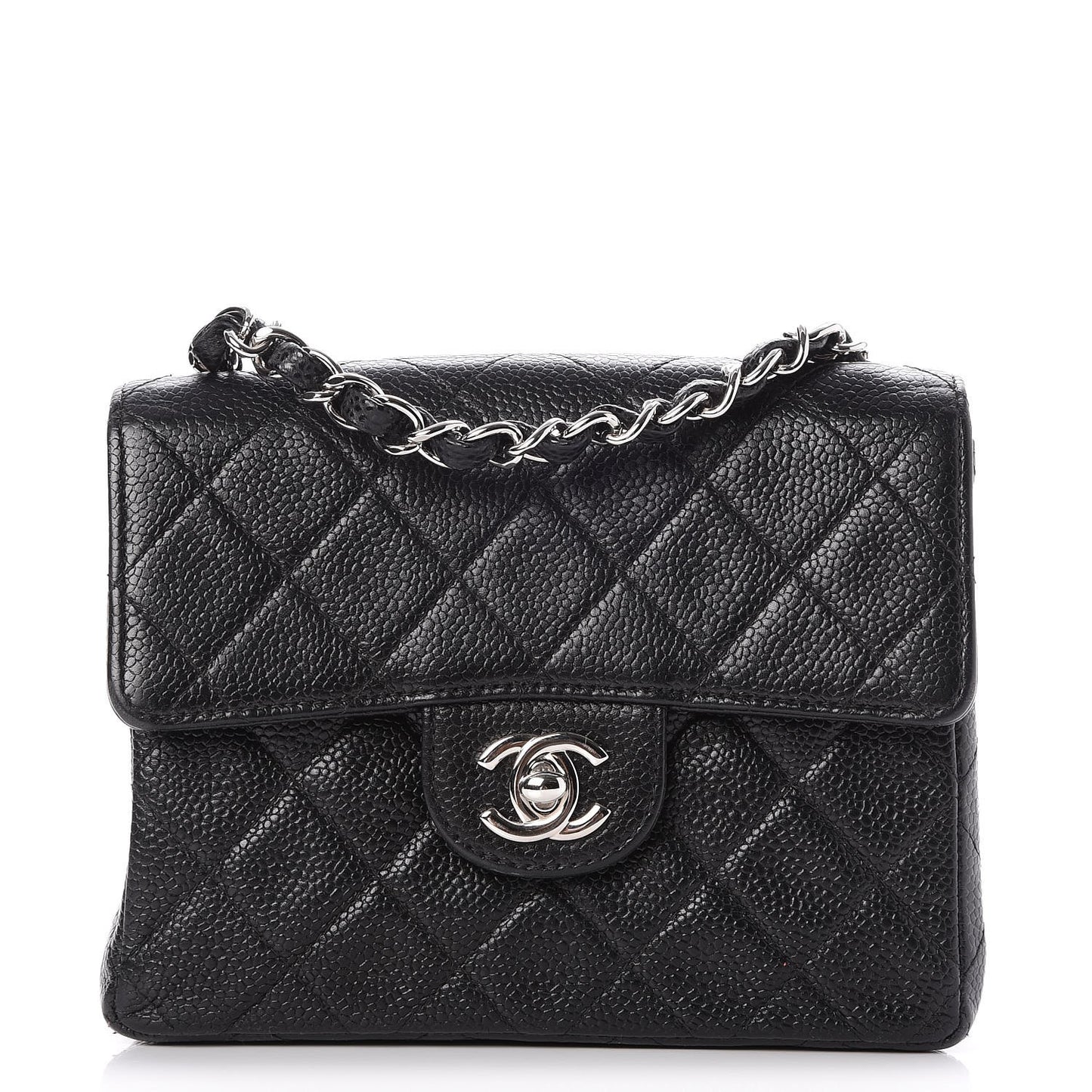 Caviar Quilted Mini Square Flap Black