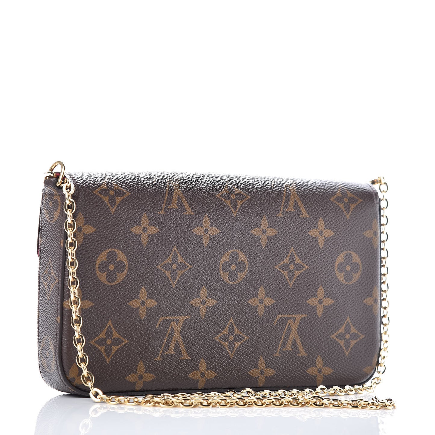Monogram Pochette Felicie Chain Wallet Fuchsia