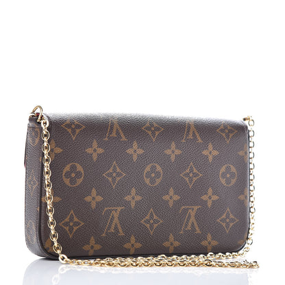 Louis Vuitton Monogram Pochette Felicie Chain Wallet Fuchsia 4 of 11