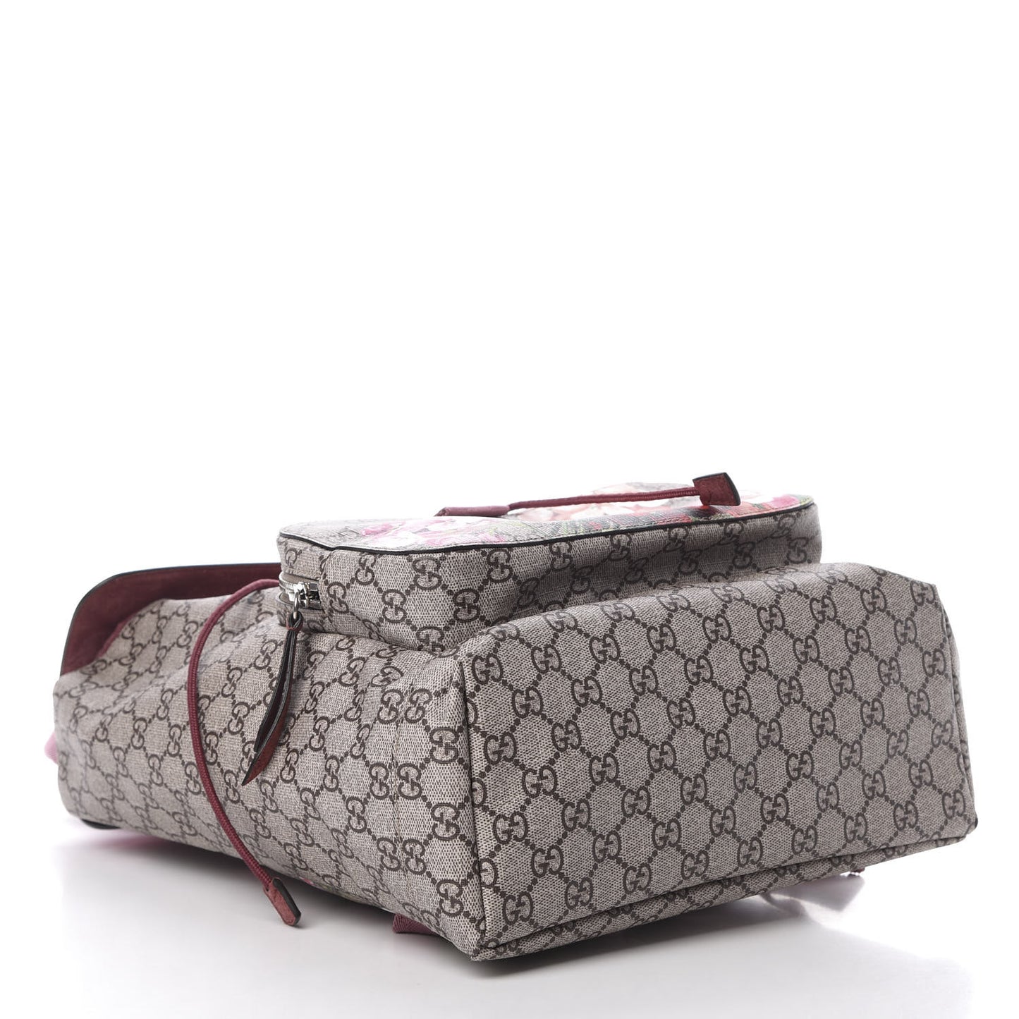 GG Supreme Monogram Blooms Medium Single Buckle Backpack Beige Multicolor Dry Rose
