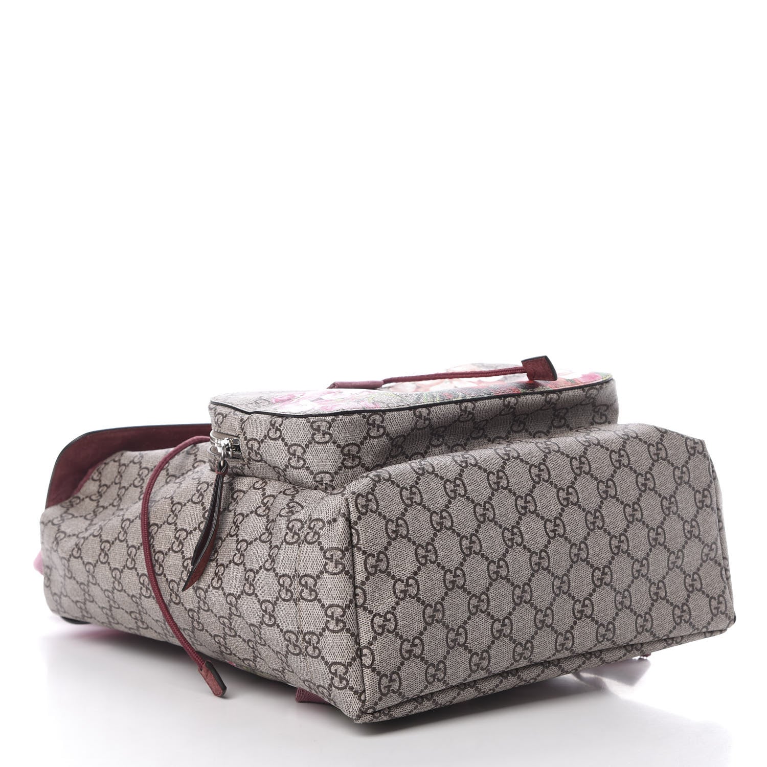 Gucci GG Supreme Monogram Blooms Medium Single Buckle Backpack Beige Multicolor Dry Rose 3 of 9