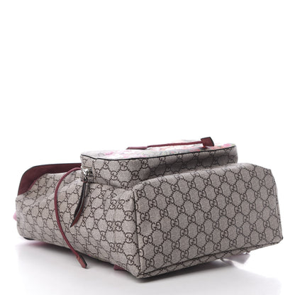 Gucci GG Supreme Monogram Blooms Medium Single Buckle Backpack Beige Multicolor Dry Rose 3 of 9