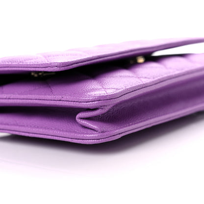 Chanel Caviar Quilted Wallet On Chain WOC Purple 9 of 11