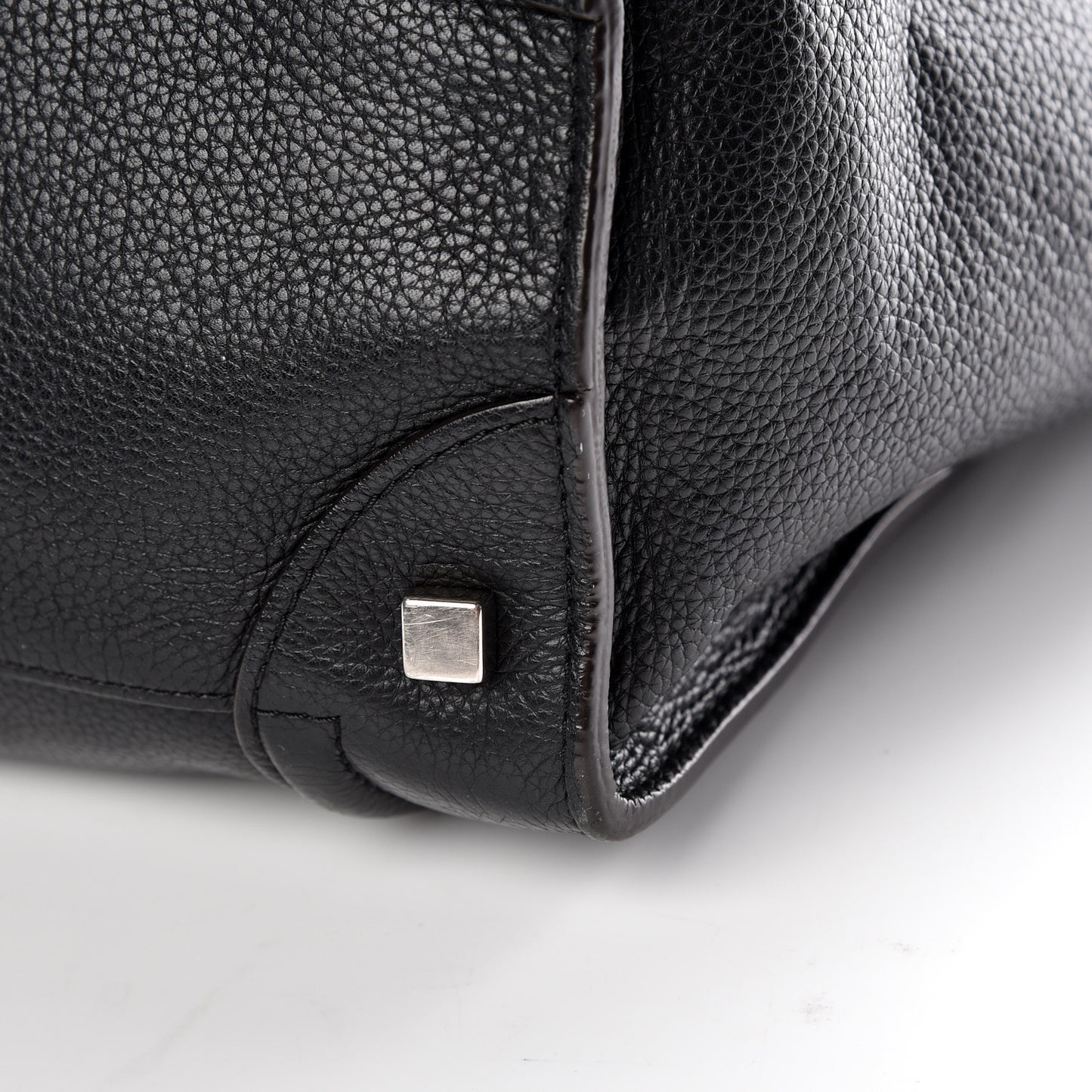 Drummed Calfskin Mini Luggage Black