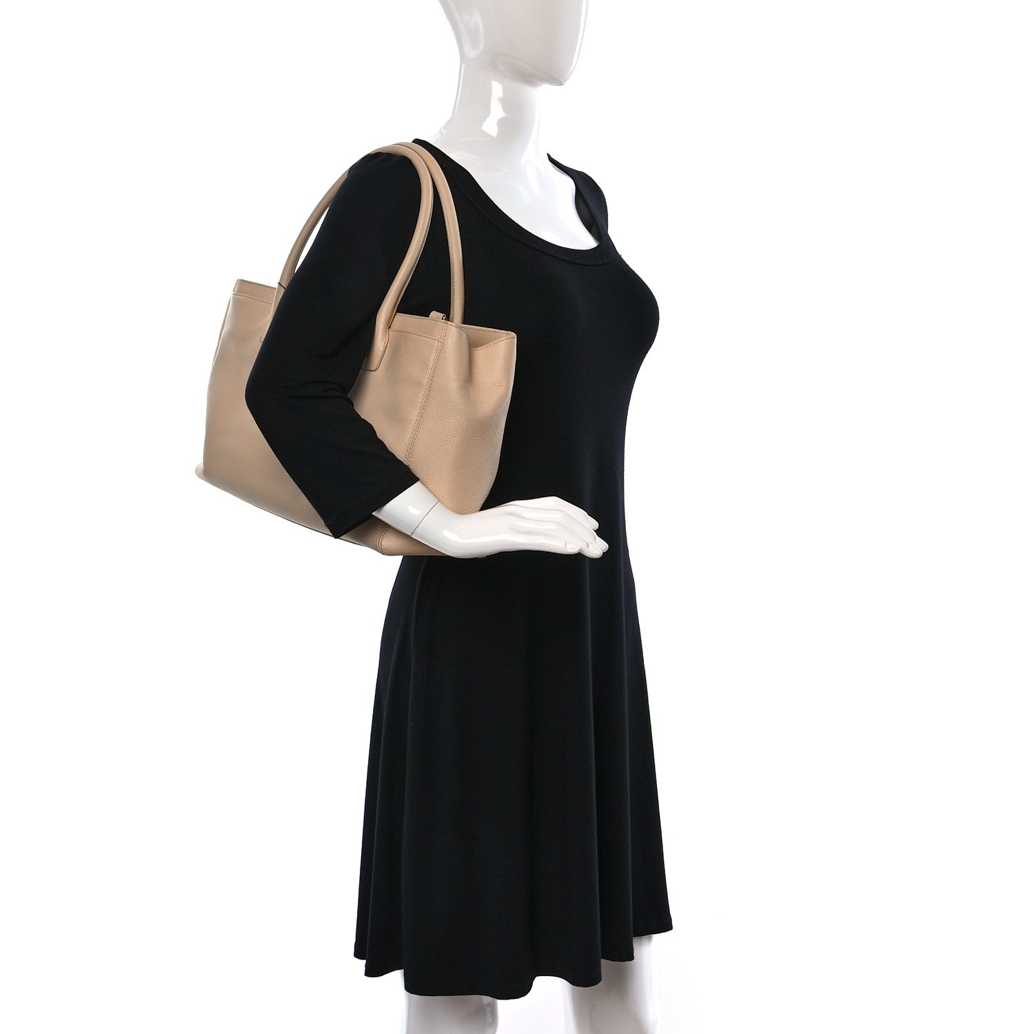 Chanel Calfskin Cerf Executive Shopper Tote Beige 2 of 19