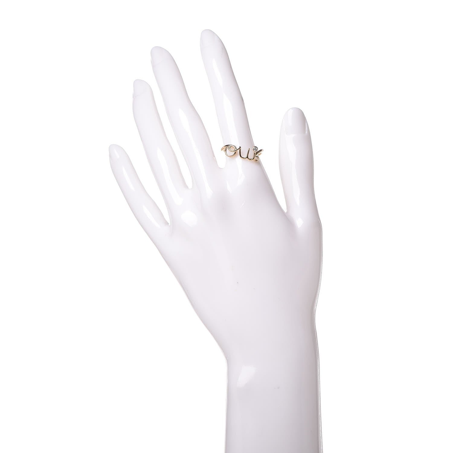 Christian Dior 18K Yellow Gold Diamond Oui Ring 54.5 7 2 of 4