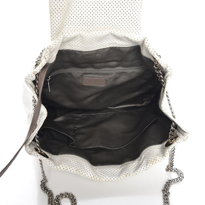 Chanel Perforated Calfskin Drill Shoulder Bag White 6 of 11