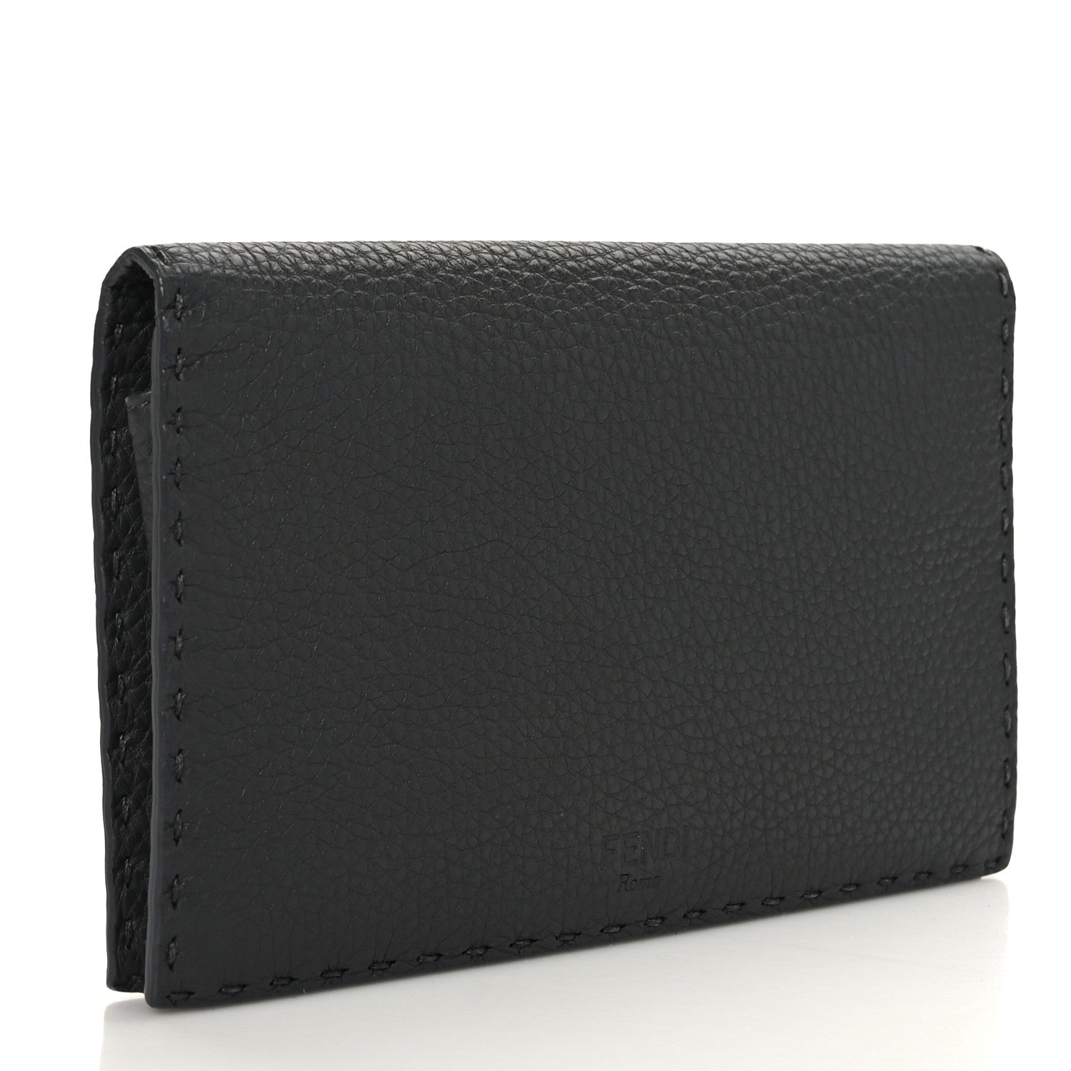 Fendi Cuoio Romano Selleria Mini Peekaboo Clutch Wallet Asfalto 3 of 9