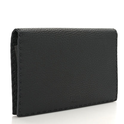 Fendi Cuoio Romano Selleria Mini Peekaboo Clutch Wallet Asfalto 3 of 9