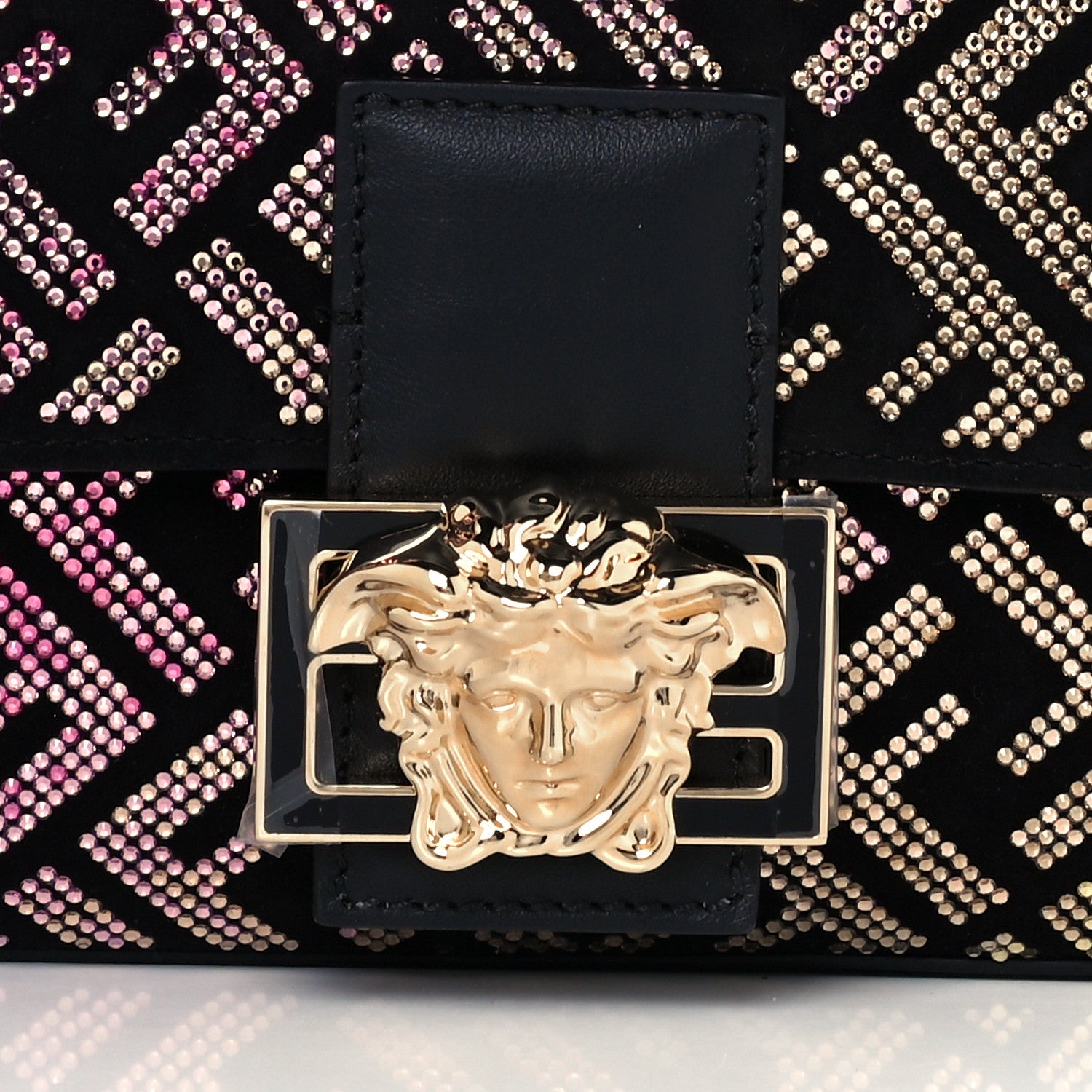 Fendi X VERSACE Calfskin Sequin Fendace FF Baguette Black Multicolor 9 of 12