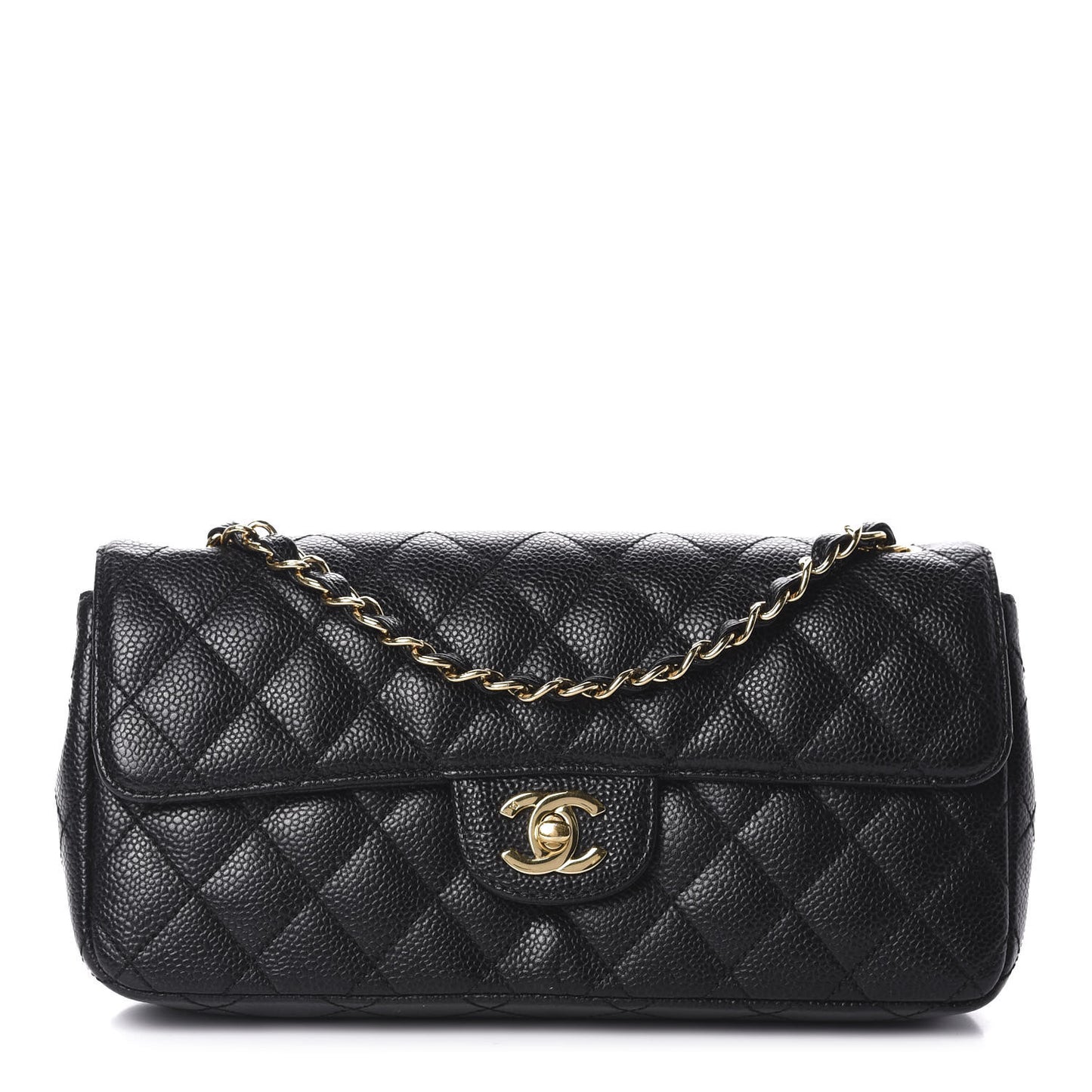 Caviar Quilted East West Flap Black