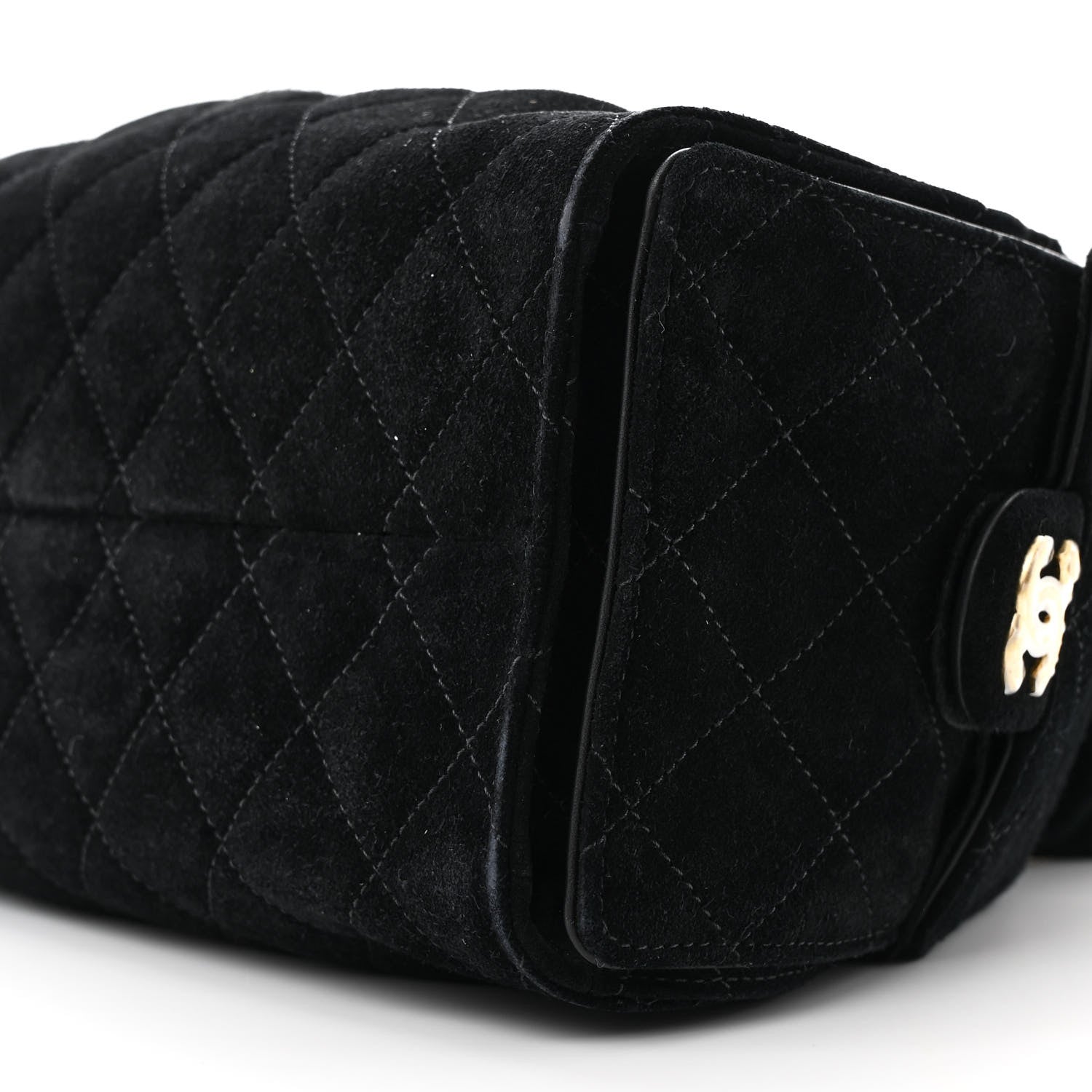 Chanel Suede Quilted Small Chanel 25 Handbag Black 10 of 12