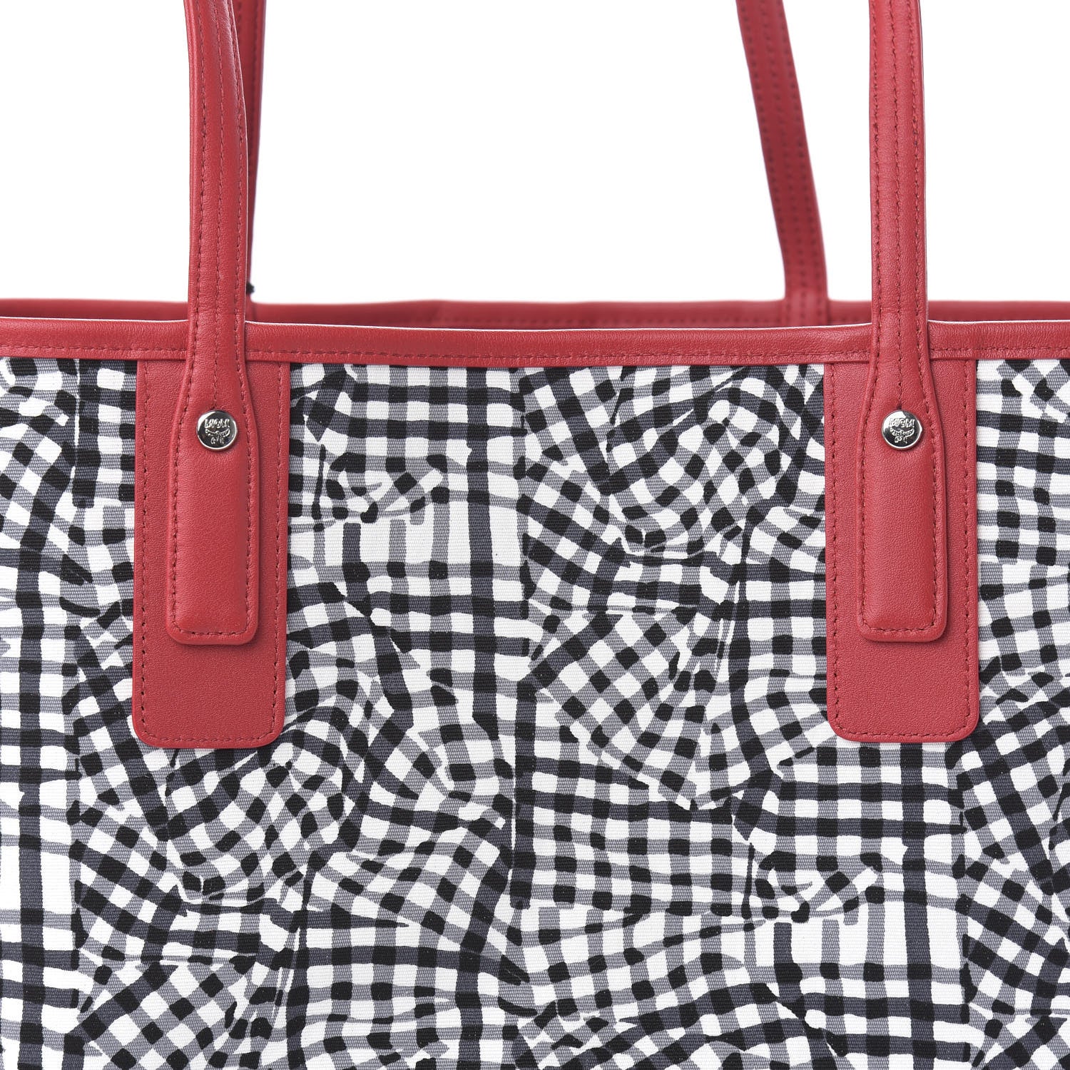 MCM Visetos Medium Liz Reversible Shopper Tote Black Red 16 of 16