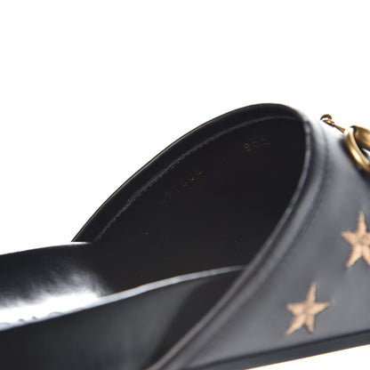 Gucci Calfskin Bee Star Embroidered Mens Horsebit River Slippers 9 Black 8 of 9