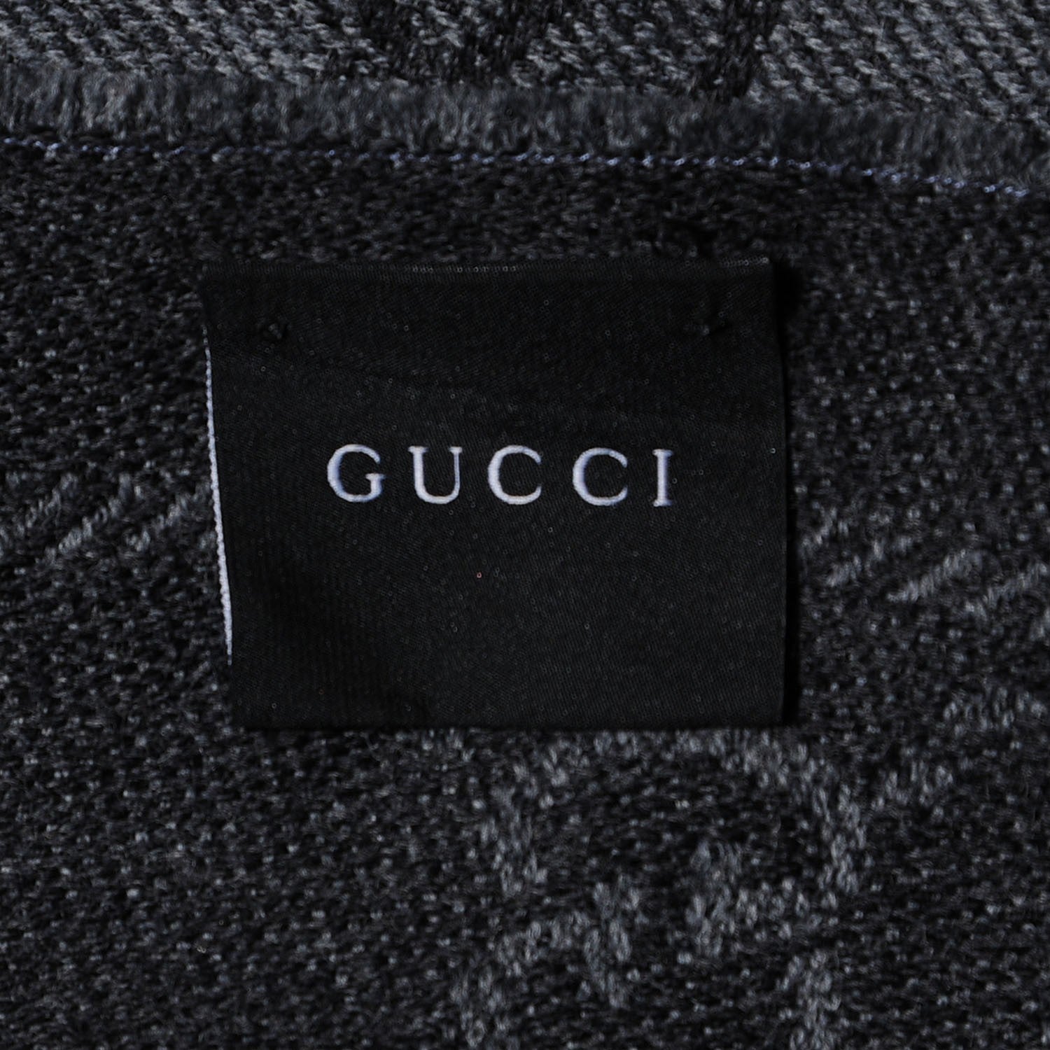 Gucci Wool Monogram Fringe Scarf Anthracite Black 5 of 5