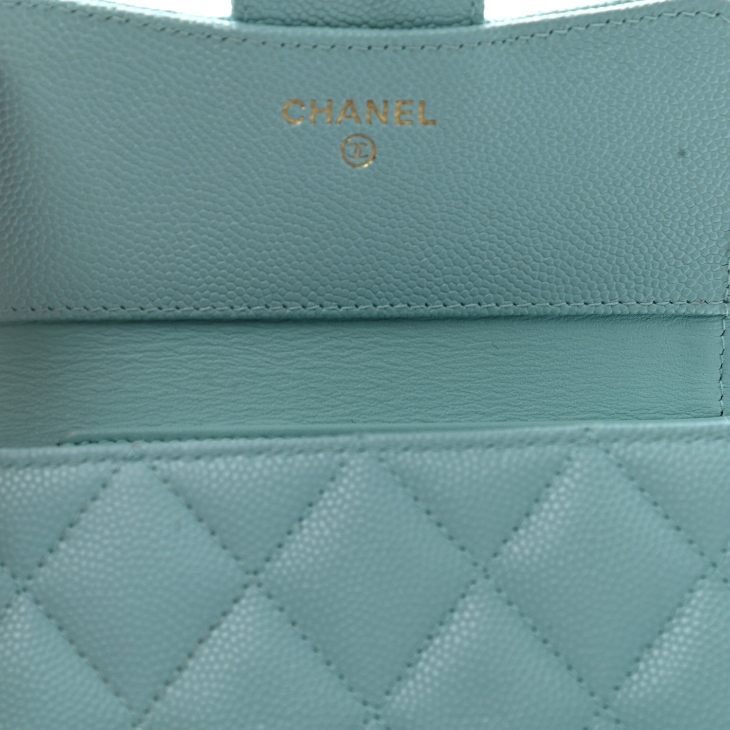 Chanel Caviar Quilted Compact Flap Wallet Light Blue 9 of 11