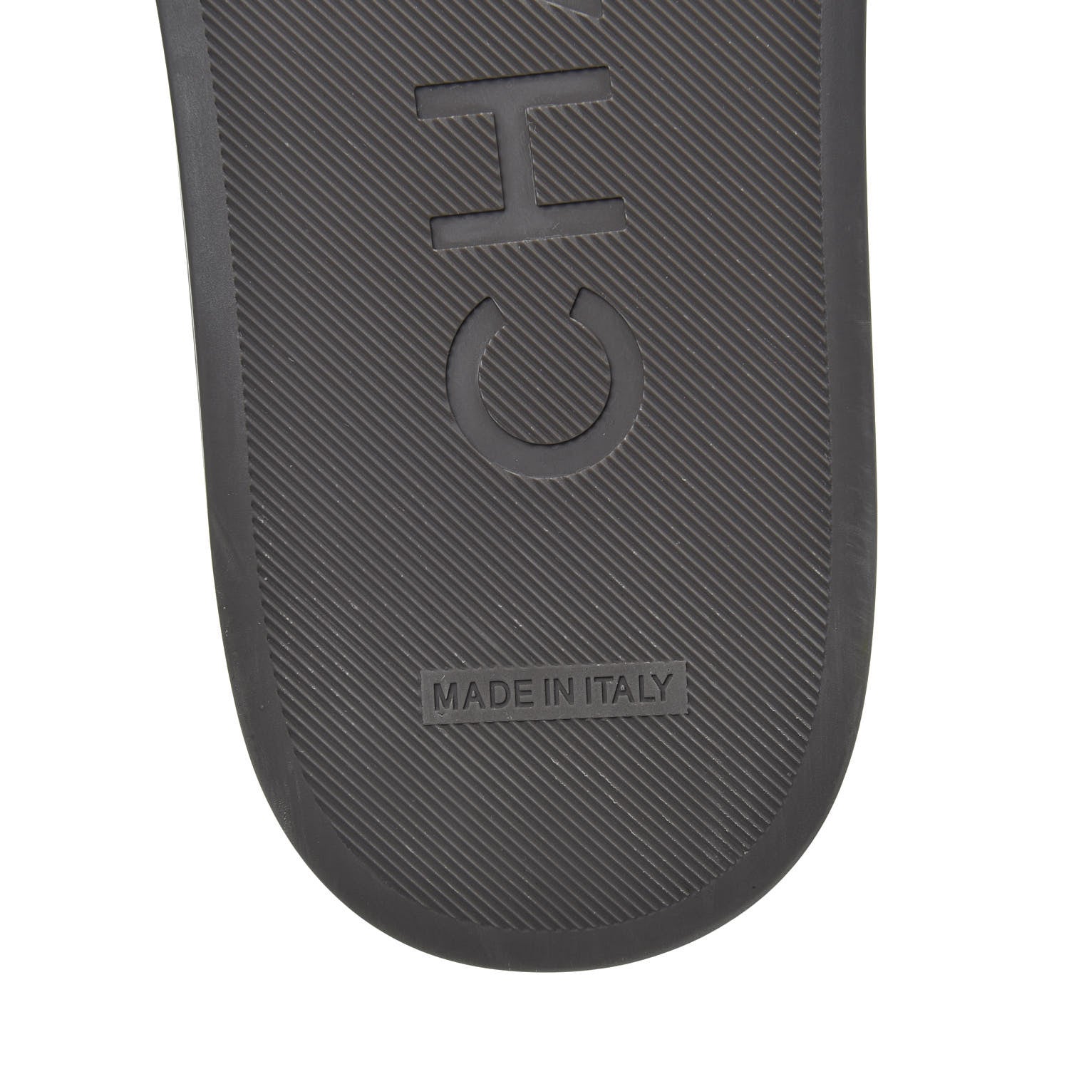Chanel Rubber Charm Embossed CC Flat Slide Sandals 40 Dark Grey 6 of 7
