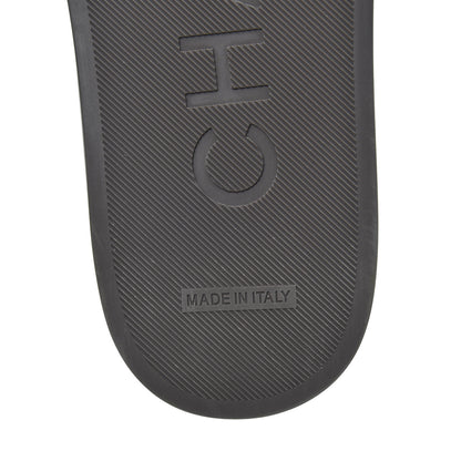Chanel Rubber Charm Embossed CC Flat Slide Sandals 40 Dark Grey 6 of 7