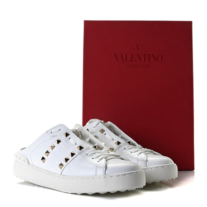 Valentino Garavani Calfskin Untitled Rockstud Sneakers 38.5 White 4 of 15