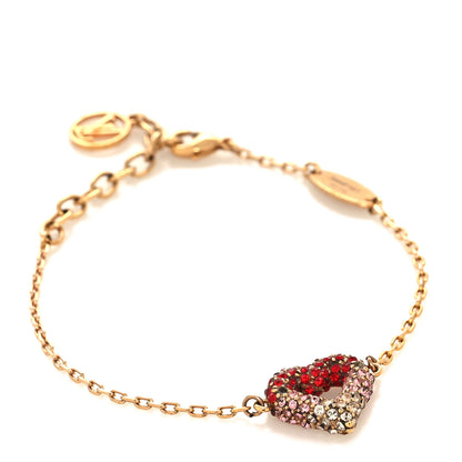 Louis Vuitton Swarovski LV and V Heart Strass Bracelet Rose Gold 1 of 9