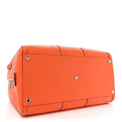 Gucci Piuma Calfskin Jumbo GG Embossed Large Duffle Bag Good Orange 4 of 15