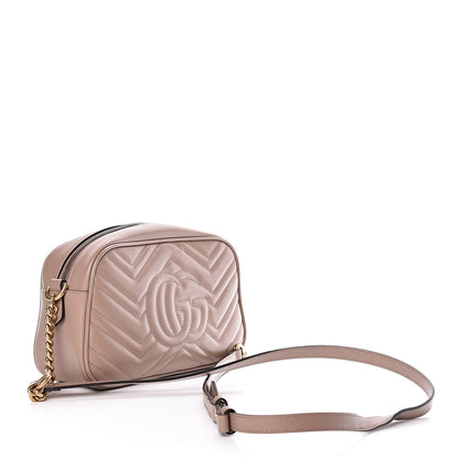 Gucci Calfskin Matelasse Small GG Marmont Chain Shoulder Bag Porcelain Rose 3 of 13