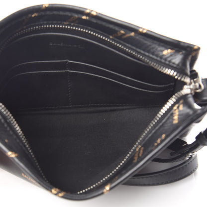 Balenciaga Calfskin Allover Logo Bazar Pochette Crossbody Black Gold 5 of 11