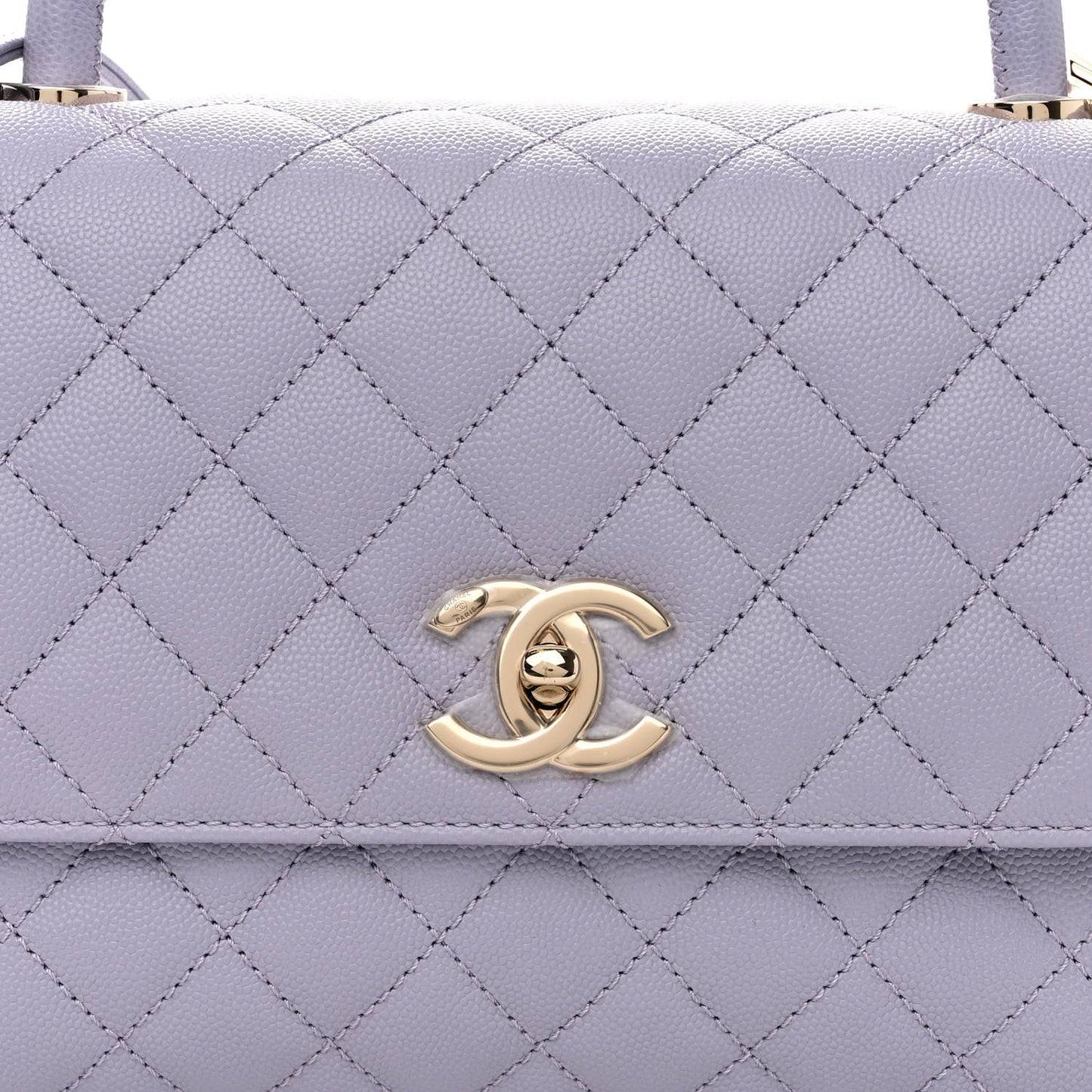 Caviar Quilted Small Coco Handle Flap Light Purple
