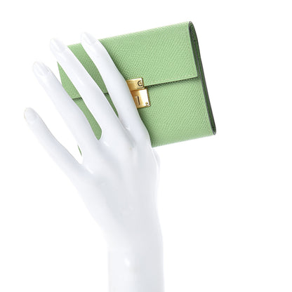 Hermes Epsom Mini Clic Card Holder Vert Criquet 2 of 8
