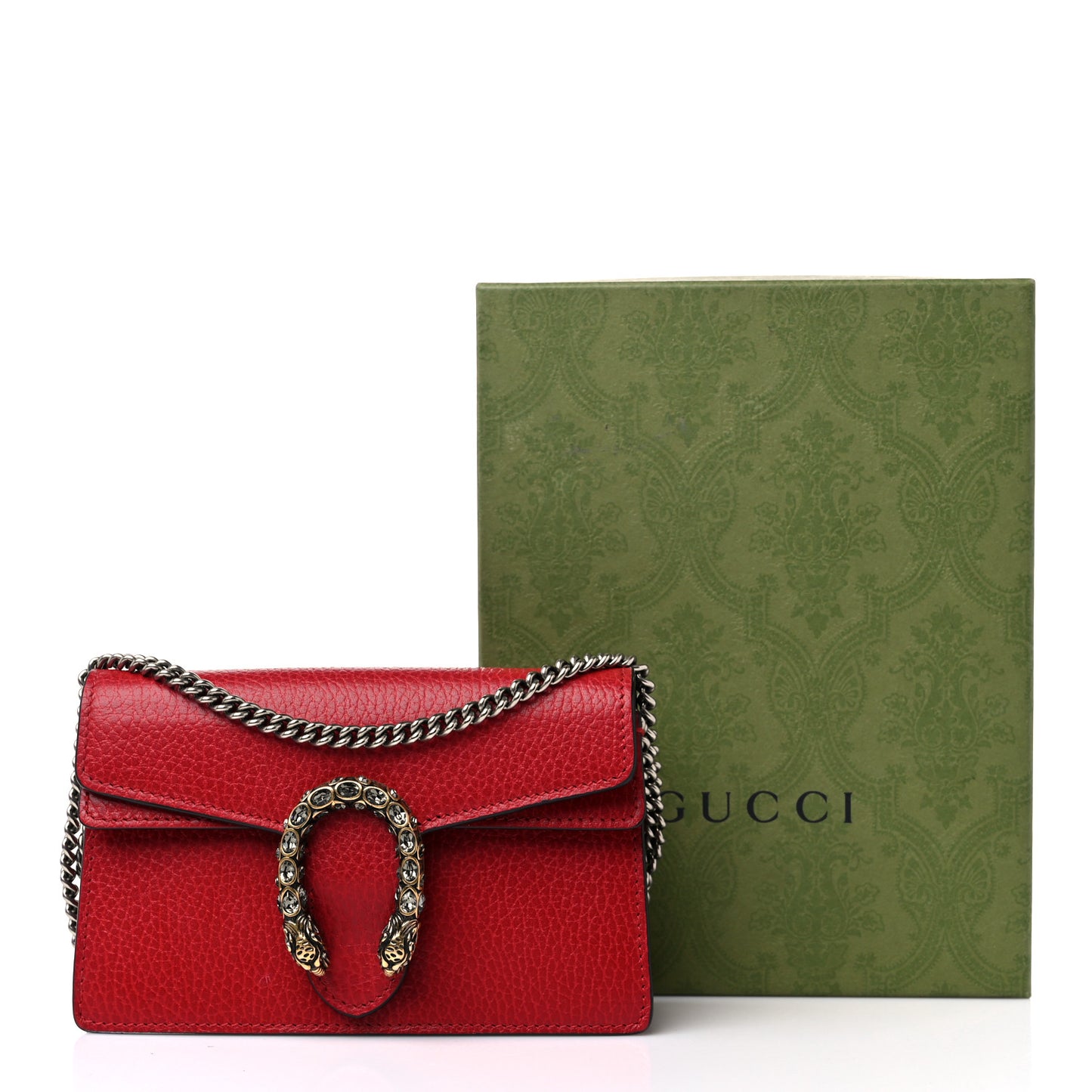 Calfskin Super Mini Dionysus Shoulder Bag Hibiscus Red