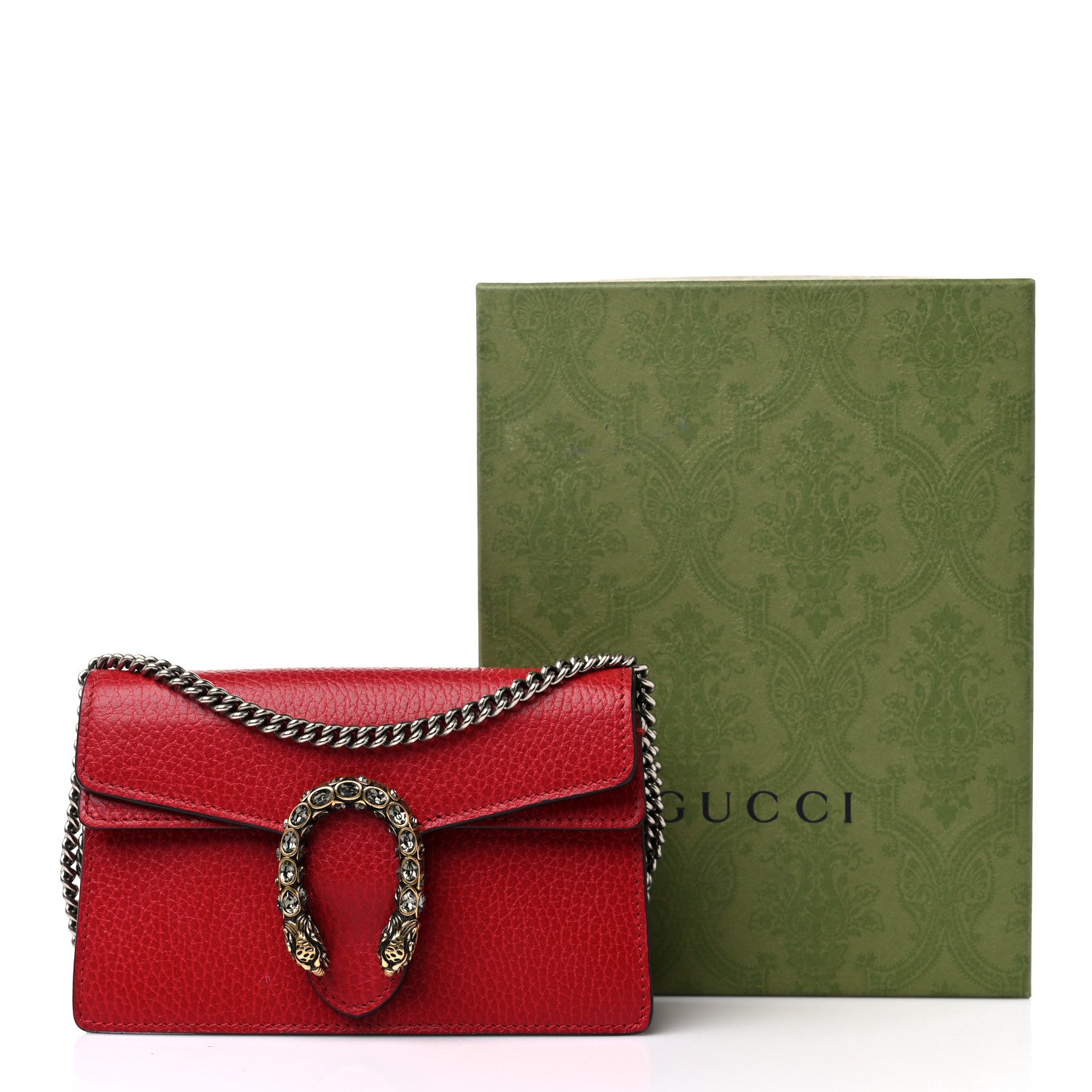 Gucci Calfskin Super Mini Dionysus Shoulder Bag Hibiscus Red 10 of 10
