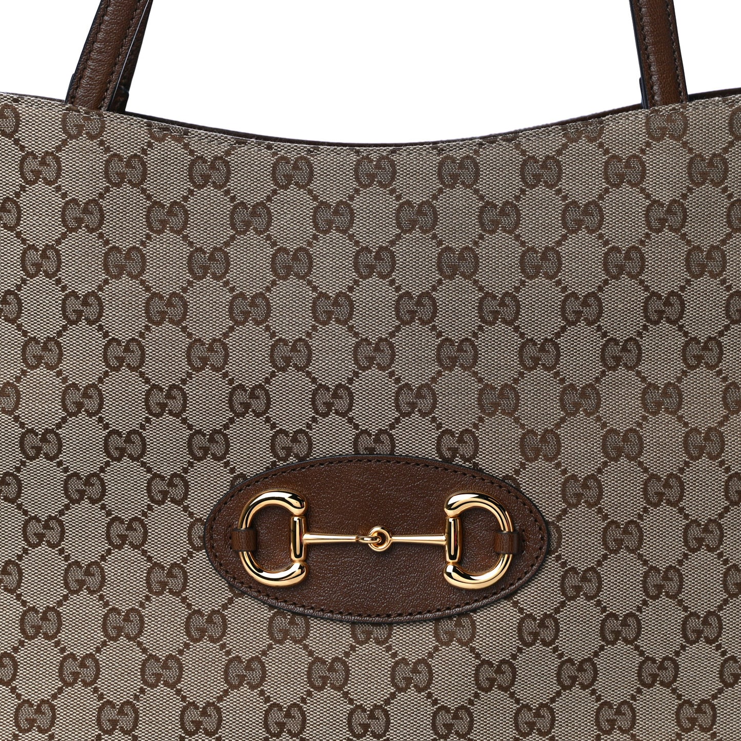 Monogram Horsebit 1955 Tote Bag Beige Brown Sugar