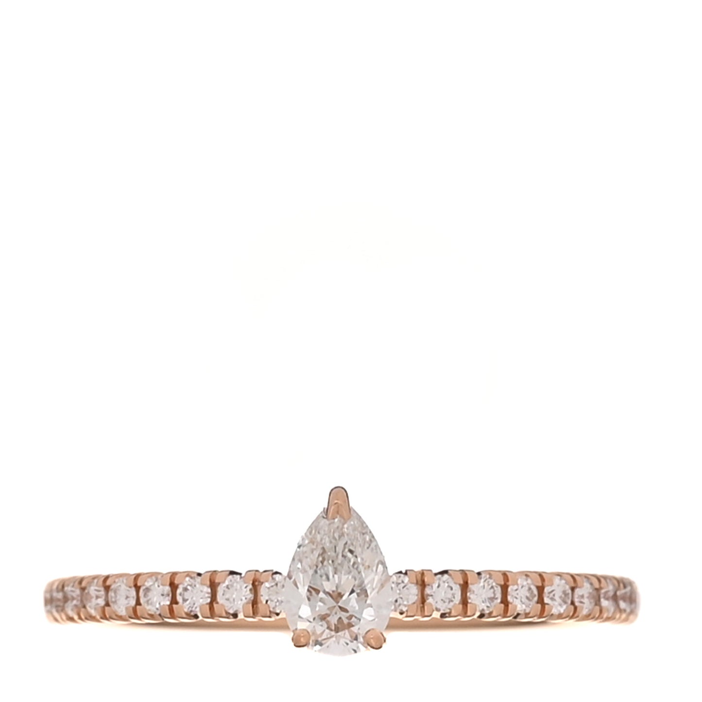 18K Pink Gold Diamond Etincelle De Cartier Pear Shaped Paved Ring 47 4