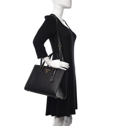 Prada Saffiano Soft Calfskin Tote Black 2 of 9