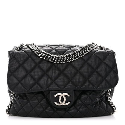 Chanel Washed Lambskin Quilted Maxi Chain Around Flap Black 1 of 16