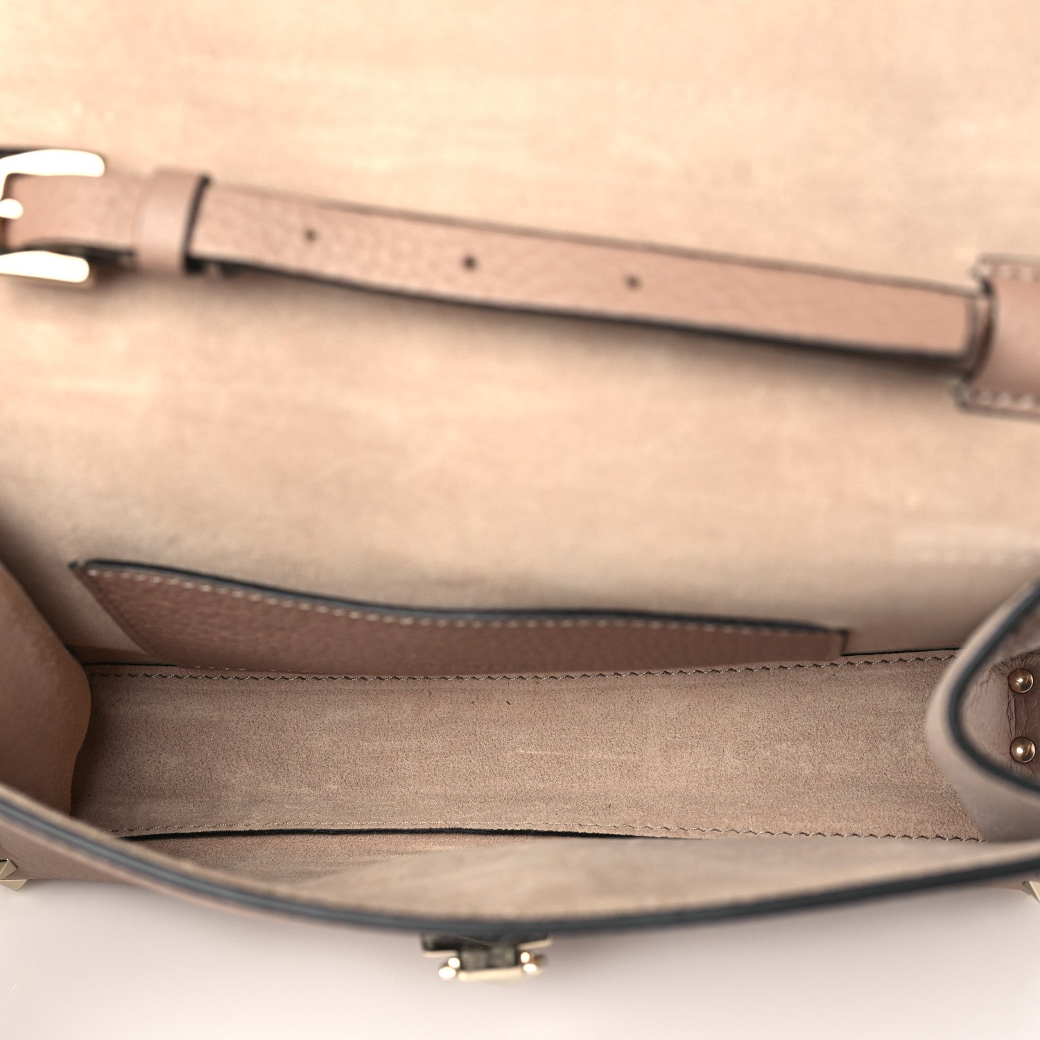 Valentino Garavani Pebbled Calfskin Medium Rockstud Flip Lock Crossbody Bag Poudre 5 of 8
