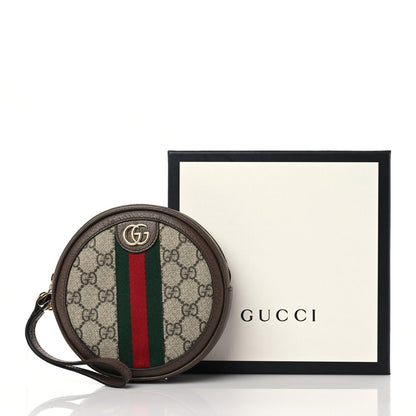 Gucci GG Supreme Monogram Web Ophidia Circle Wristlet Beige New Acero 9 of 9