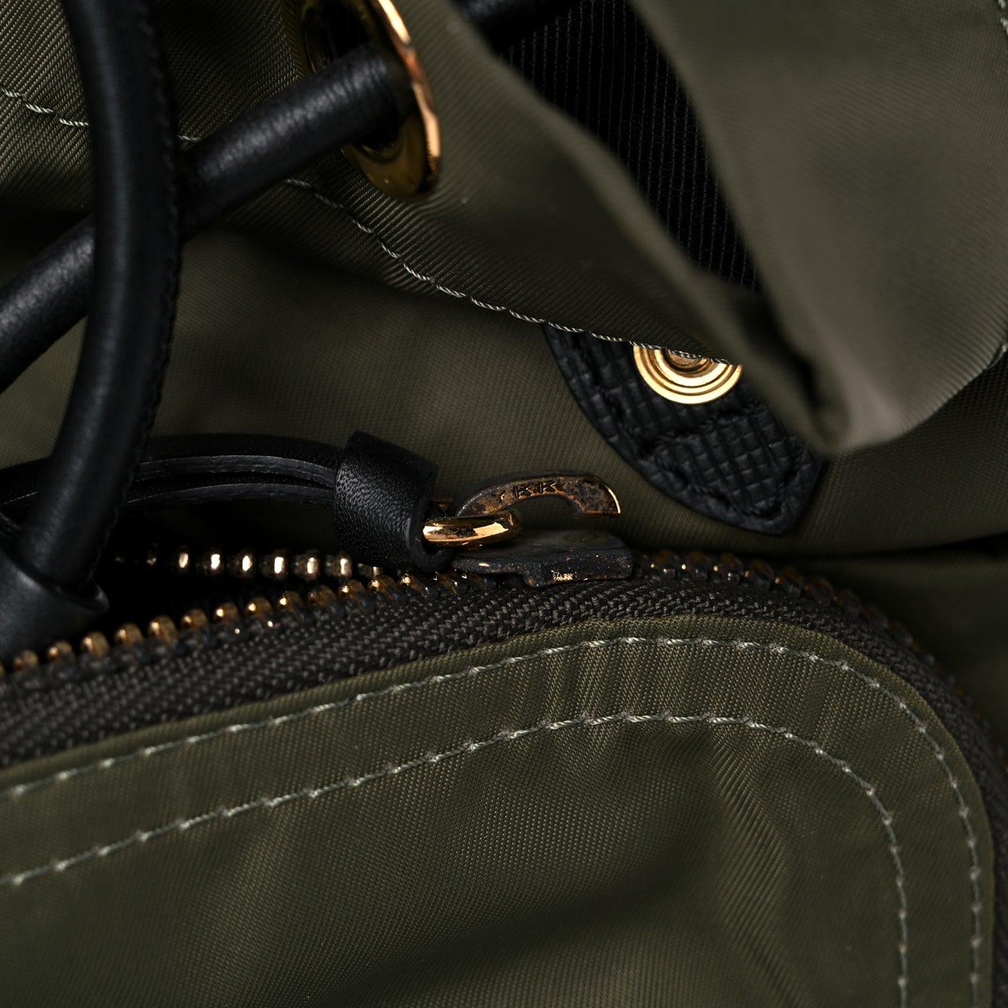 Nylon Medium Rucksack Backpack Canvas Green