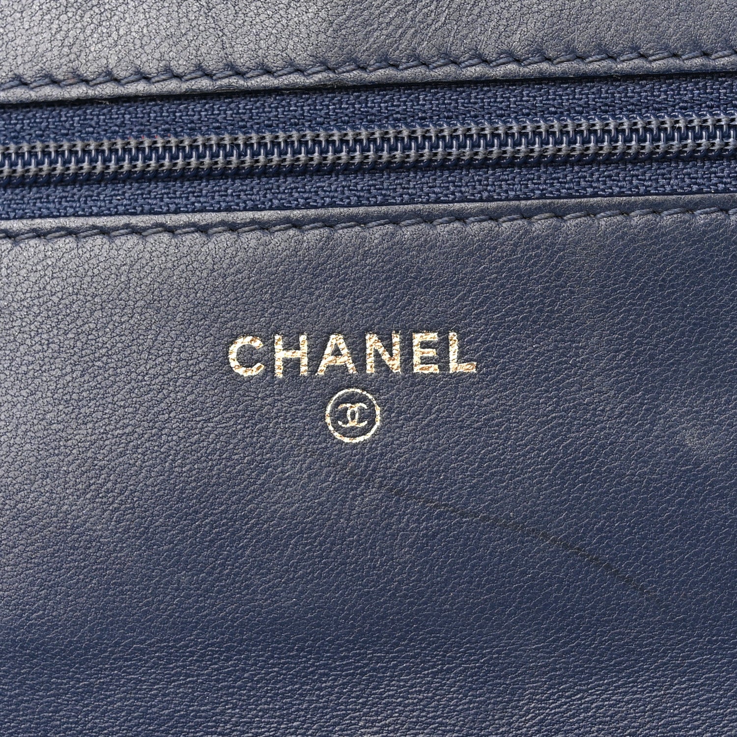 Chanel Snakeskin Wallet On Chain WOC Blue 6 of 17
