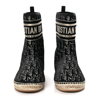 Christian Dior Velvet Oblique Granville Espadrille Boots 38.5 Deep Blue 2 of 7