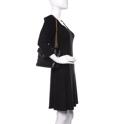 Saint Laurent Calfskin Y Quilted Monogram Small Loulou Chain Satchel Black 2 of 11