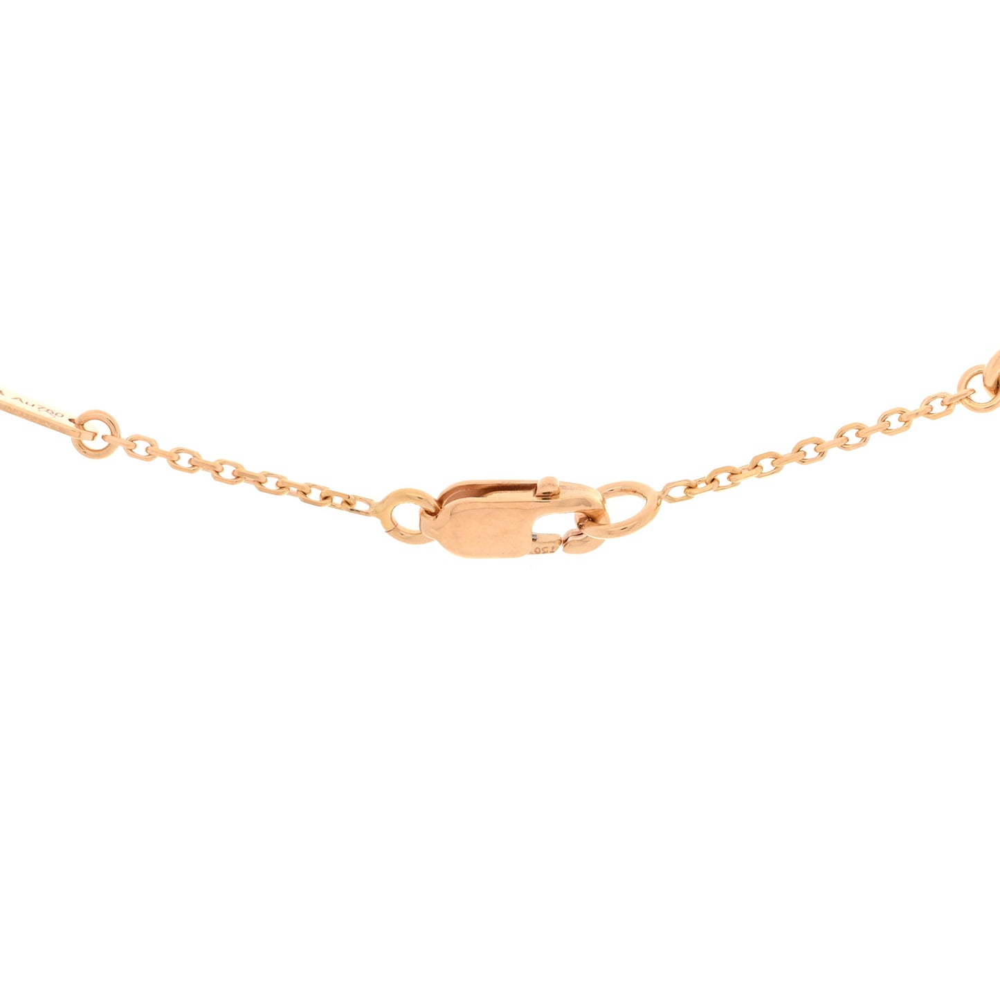 18K Rose Gold Gray Mother of Pearl Sweet Alhambra Pendant Necklace