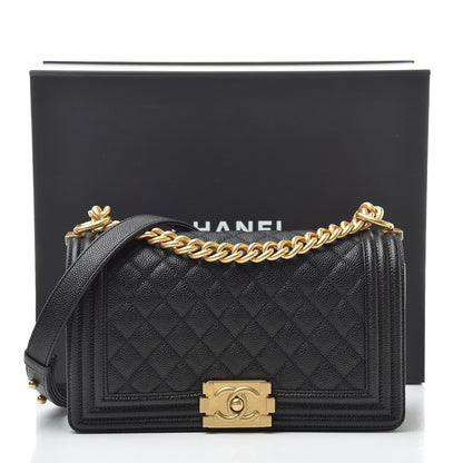 Chanel Caviar Quilted Medium Boy Flap Black 11 of 11