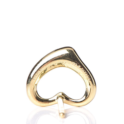 Tiffany 18K Yellow Gold 11mm Elsa Peretti Open Heart Earrings 4 of 4