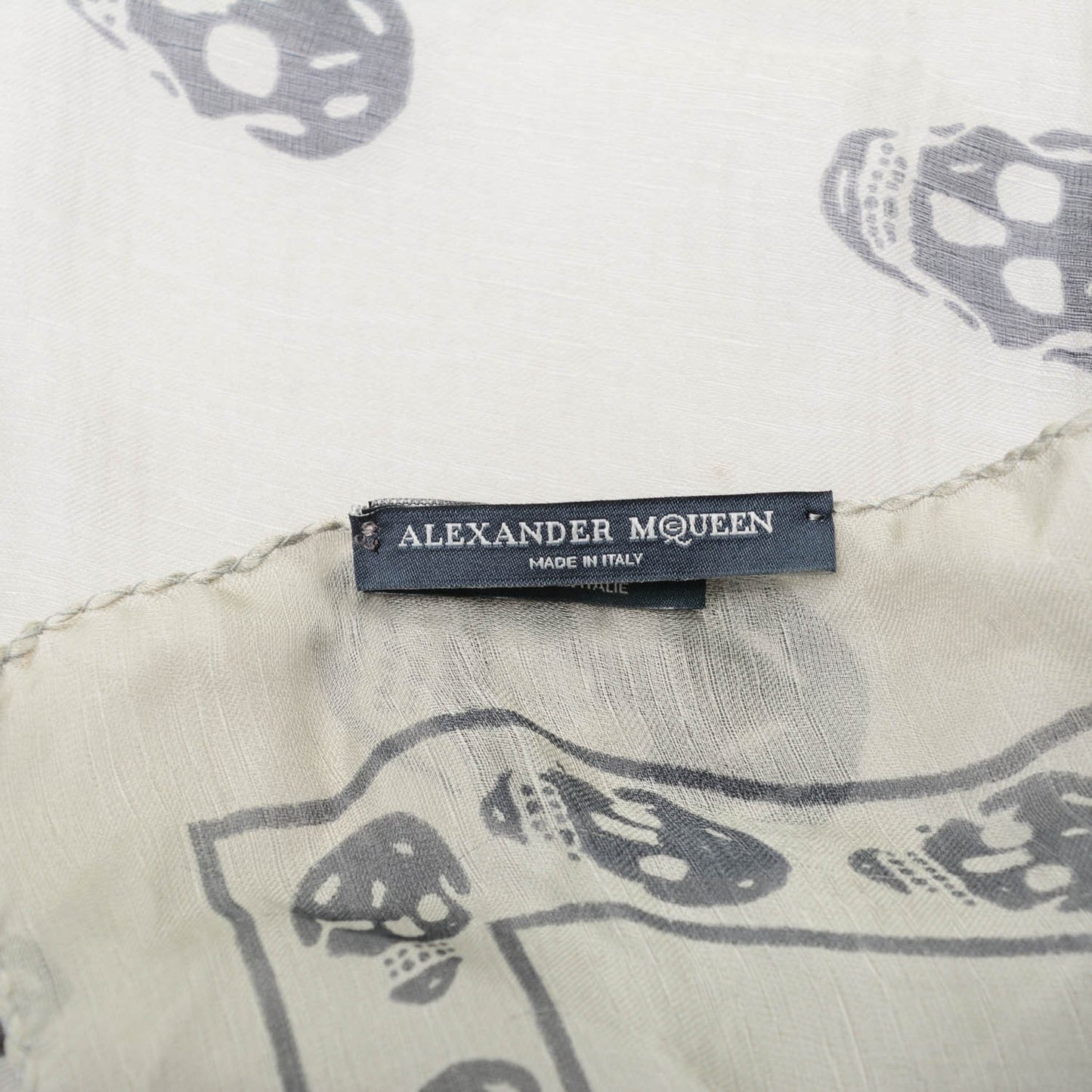 Silk Chiffon Skull Scarf Grey