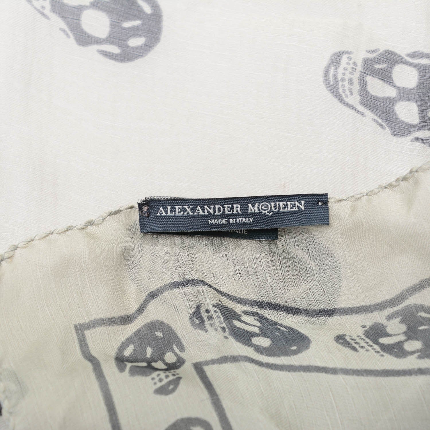 Alexander McQueen Silk Chiffon Skull Scarf Grey 6 of 6