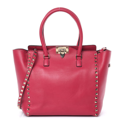 Valentino Garavani Vitello Rockstud Double Handle Tote Cyclamin 1 of 13