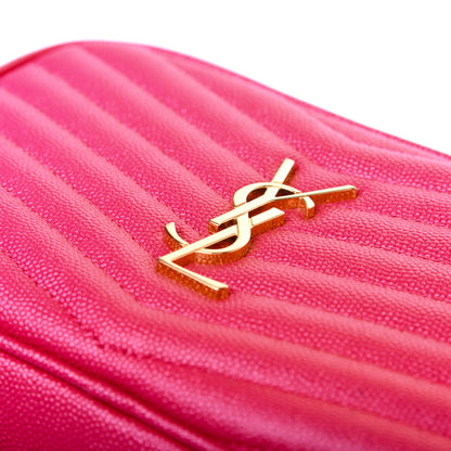 Saint Laurent Grain De Poudre Matelasse Monogram Mini Lou Camera Bag Fuchsia 12 of 12