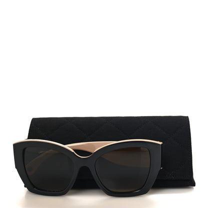 Chanel Acetate CC Butterfly Sunglasses 6058 Black Beige 7 of 7