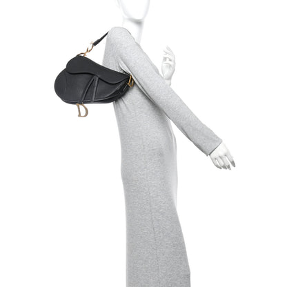 Christian Dior Grained Calfskin Saddle Bag Black 2 of 10